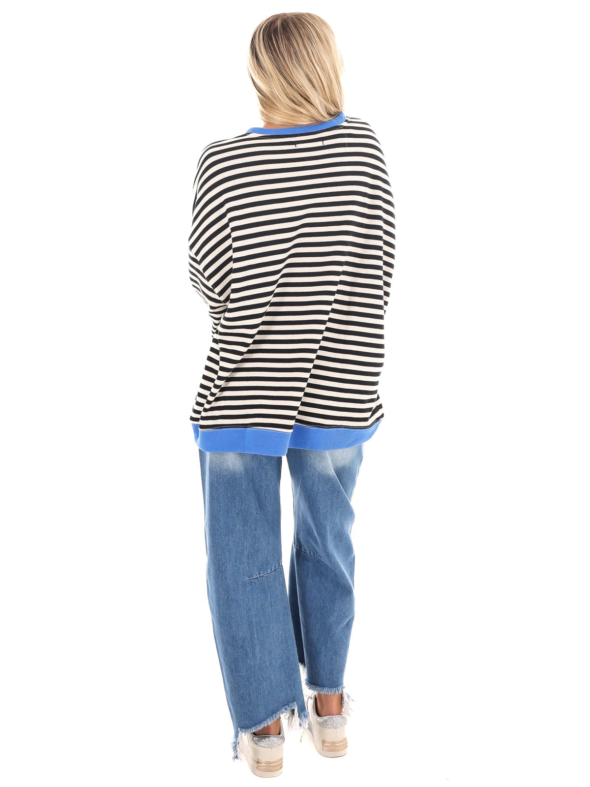 Free People Classic Striped Oversized Crewneck