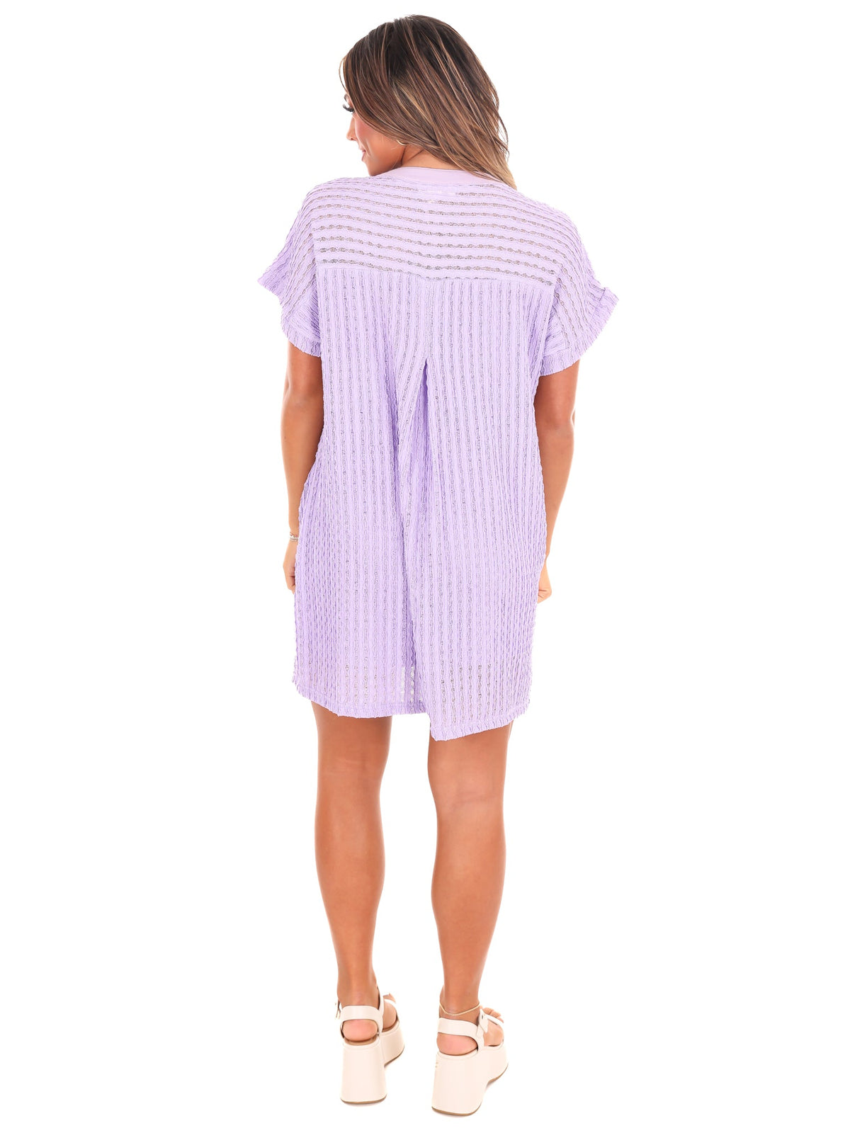 Ask Nicely Textured Mini Dress