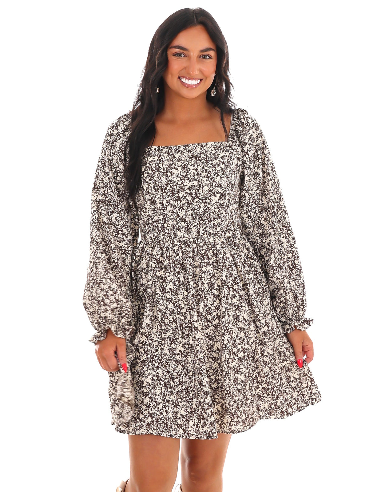 Sunlit Garden Floral Mini Dress