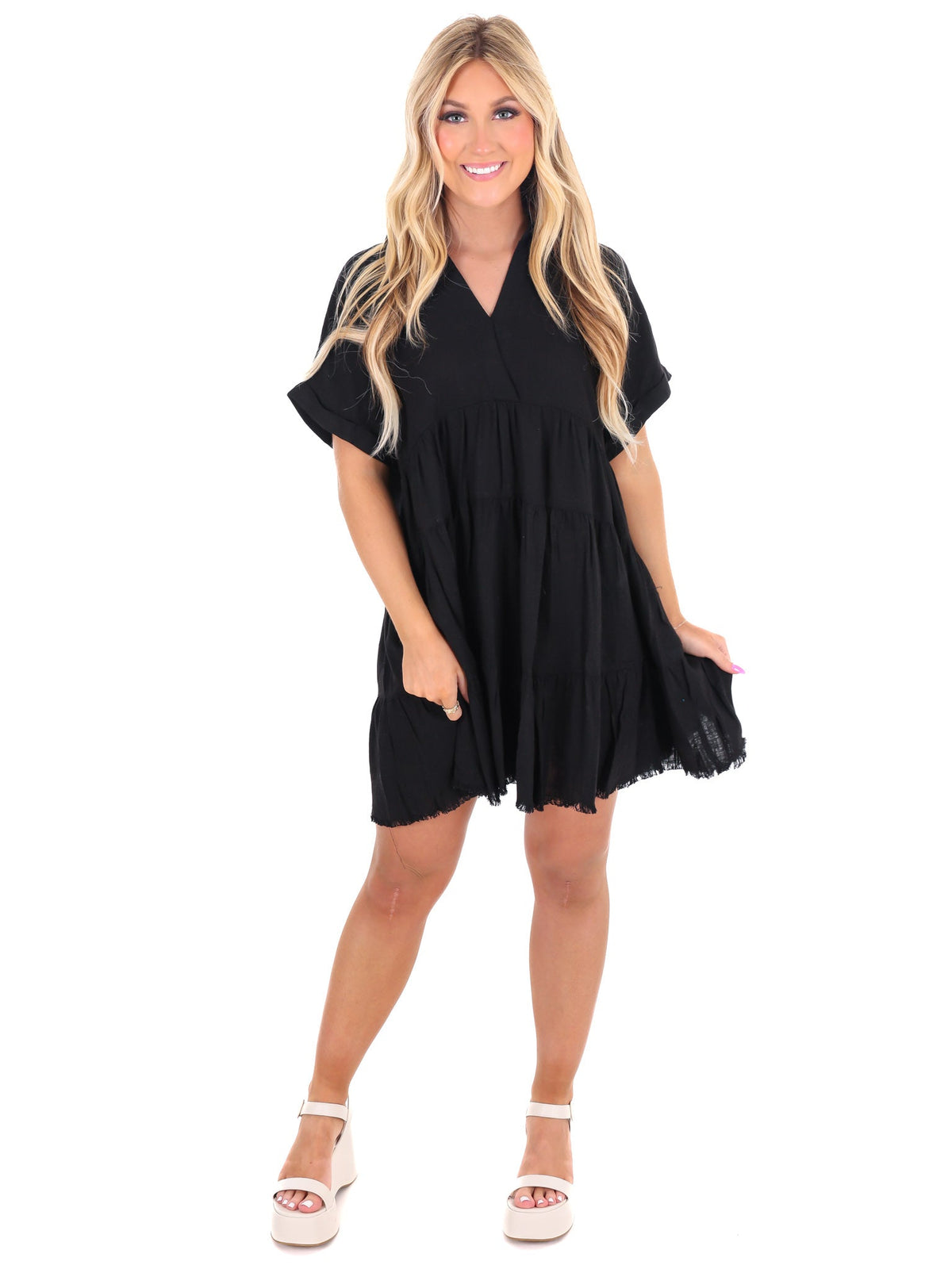 Let's Go Back Linen Dress