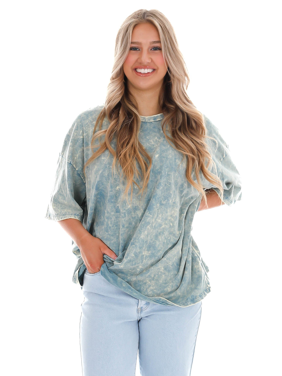 Playing Games Acid Wash Boyfriend Tee