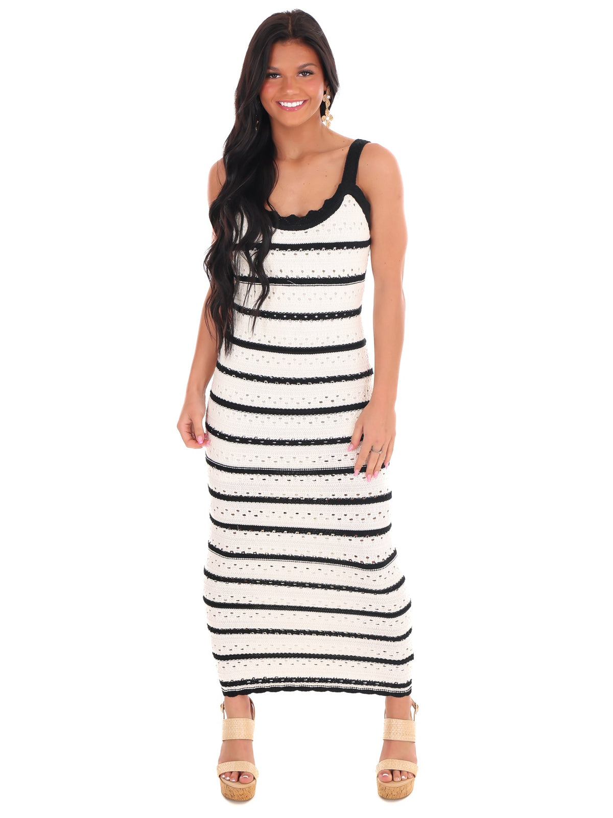 Drawn to You Crochet Midi Dress