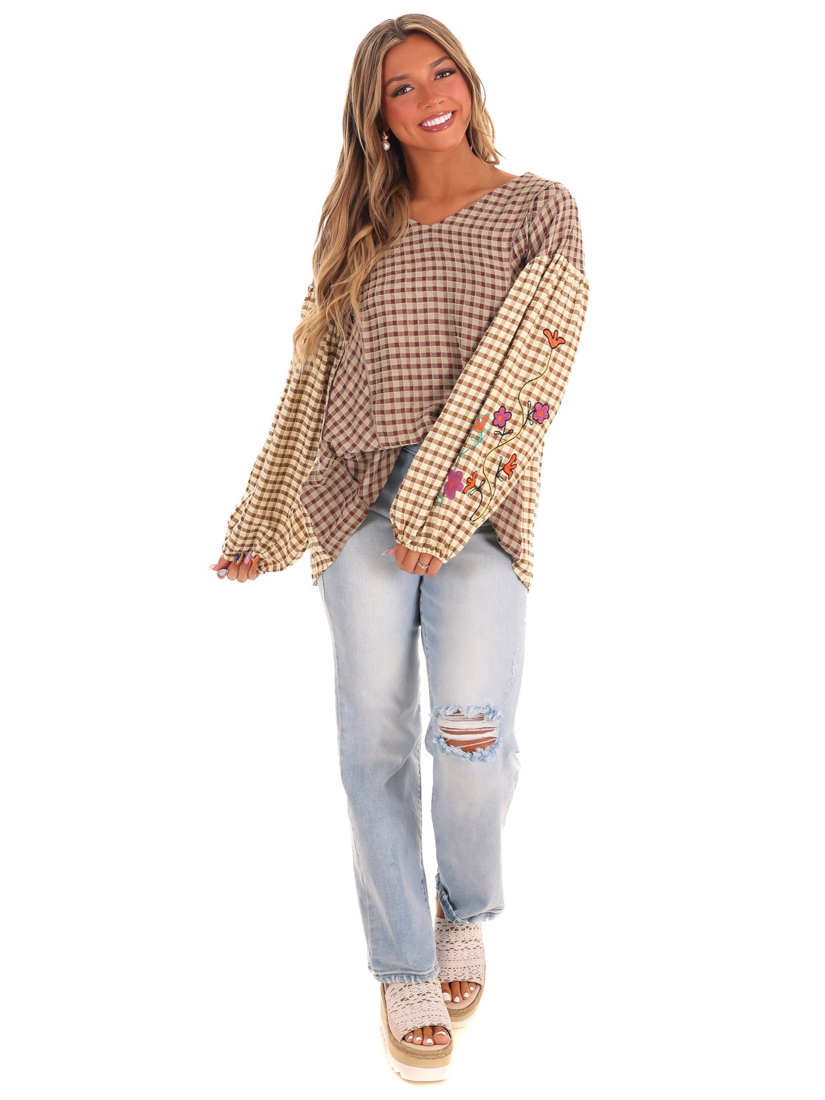 Autumn Glow Plaid Top