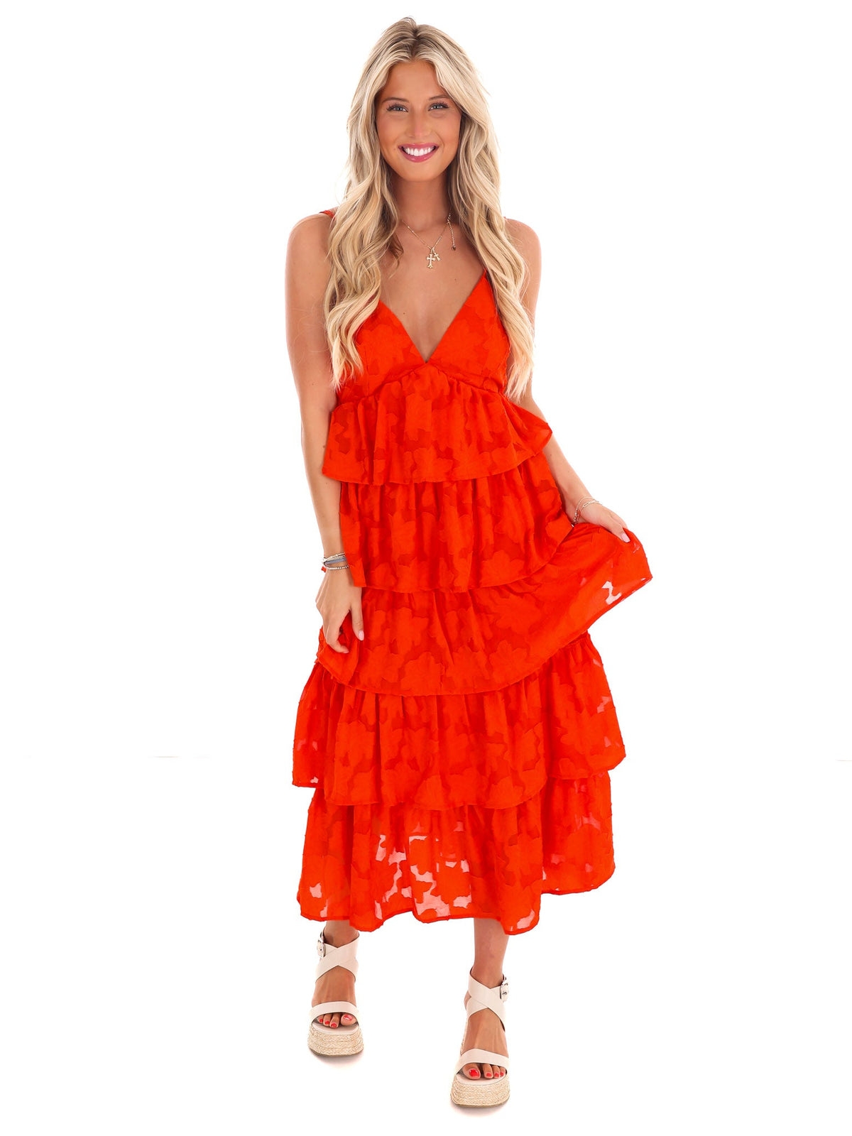 Choose Happiness Textured Midi Dress