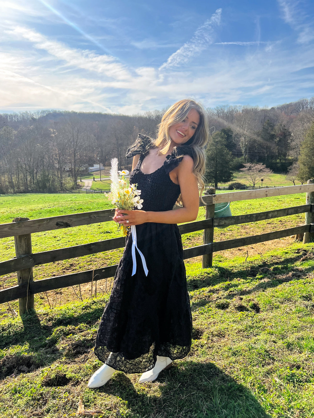 Hello Beautiful Embroidered Midi Dress