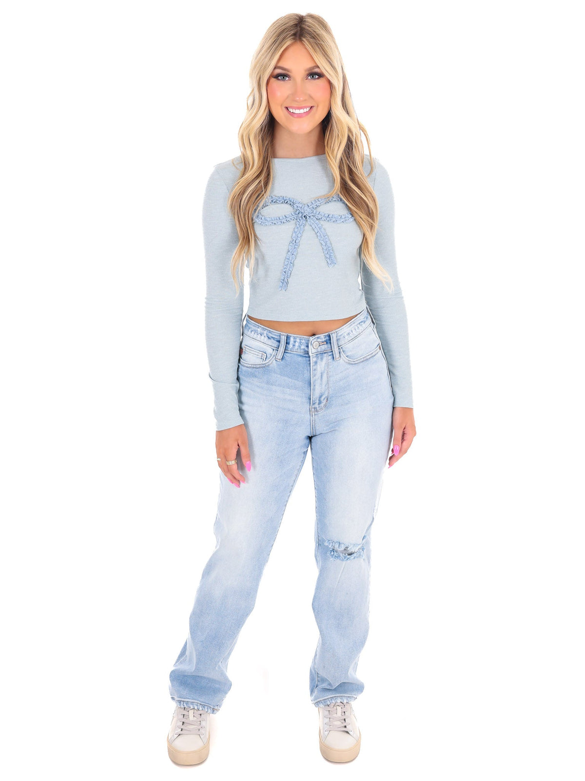 You Got it Bad Bow Ribbed Crop Top