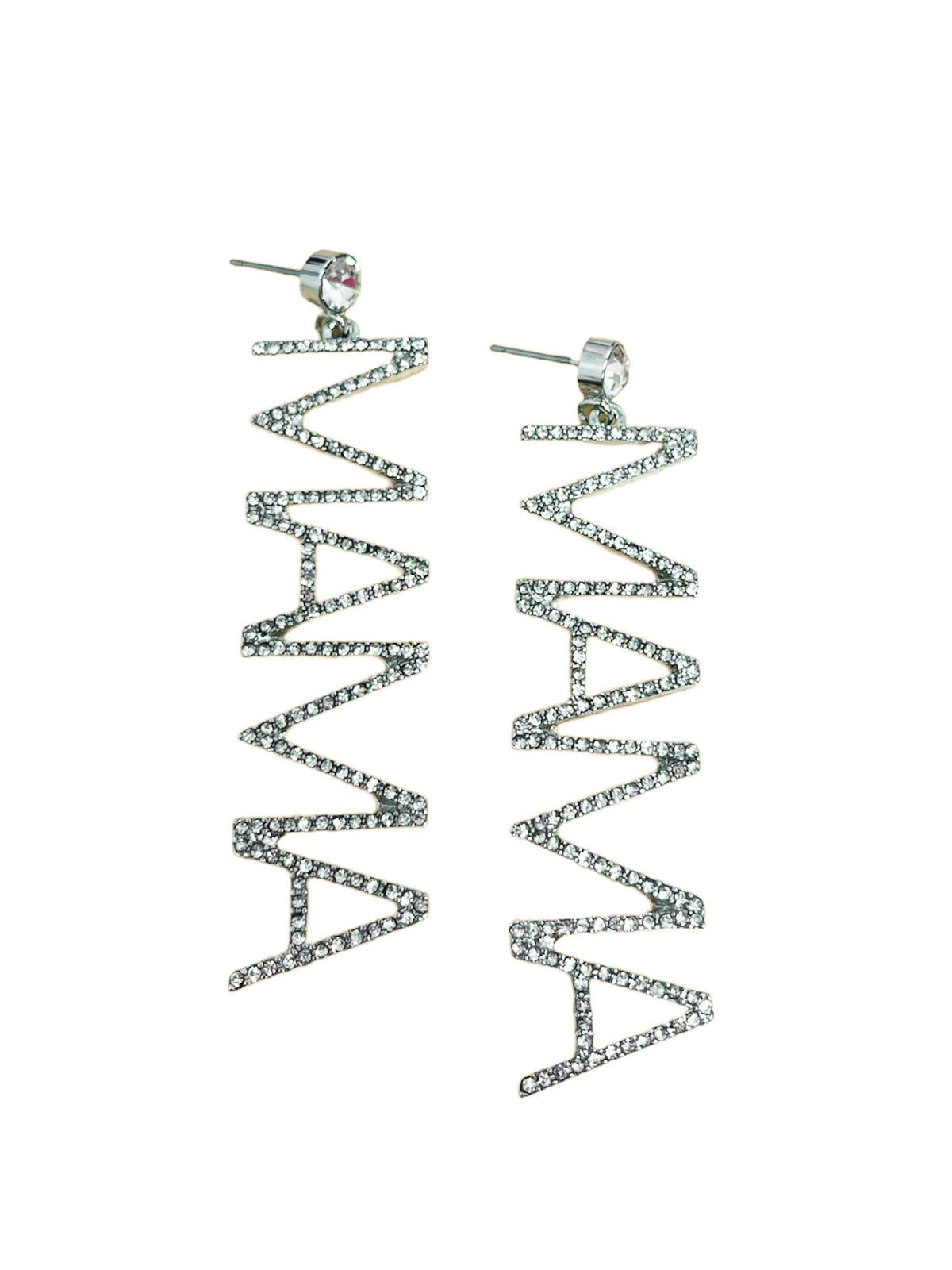 Mama Pave Stone Earrings