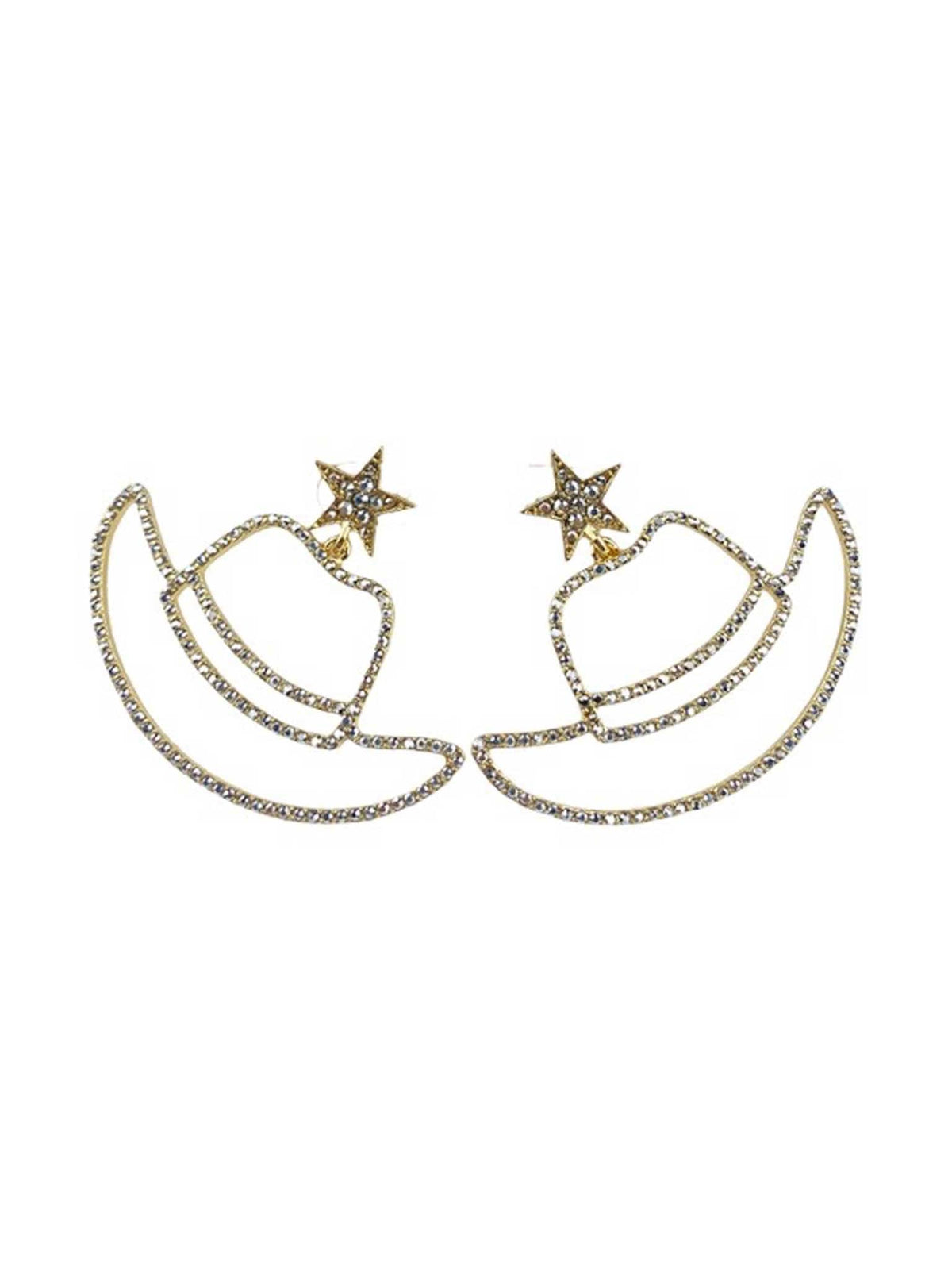 Cowboy Hat Pave Stone Earrings