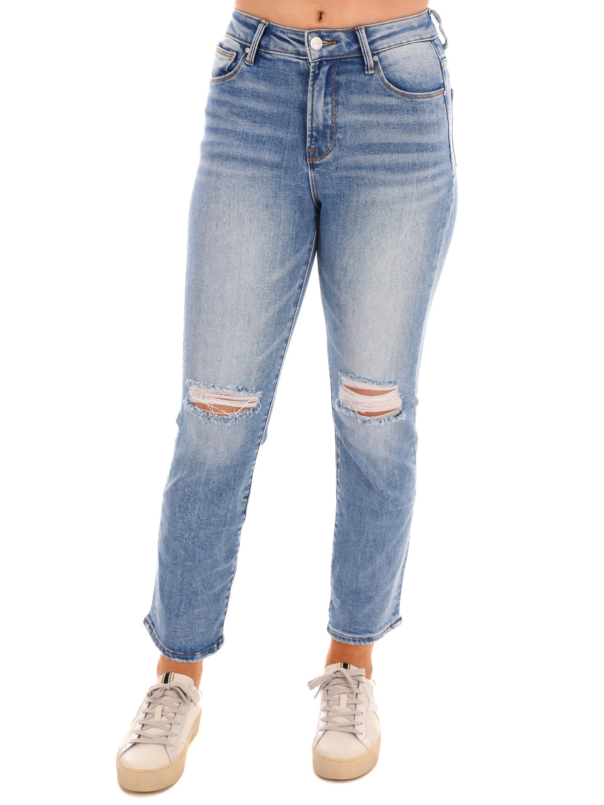 In My Feelings Slim Straight Ankle Jeans