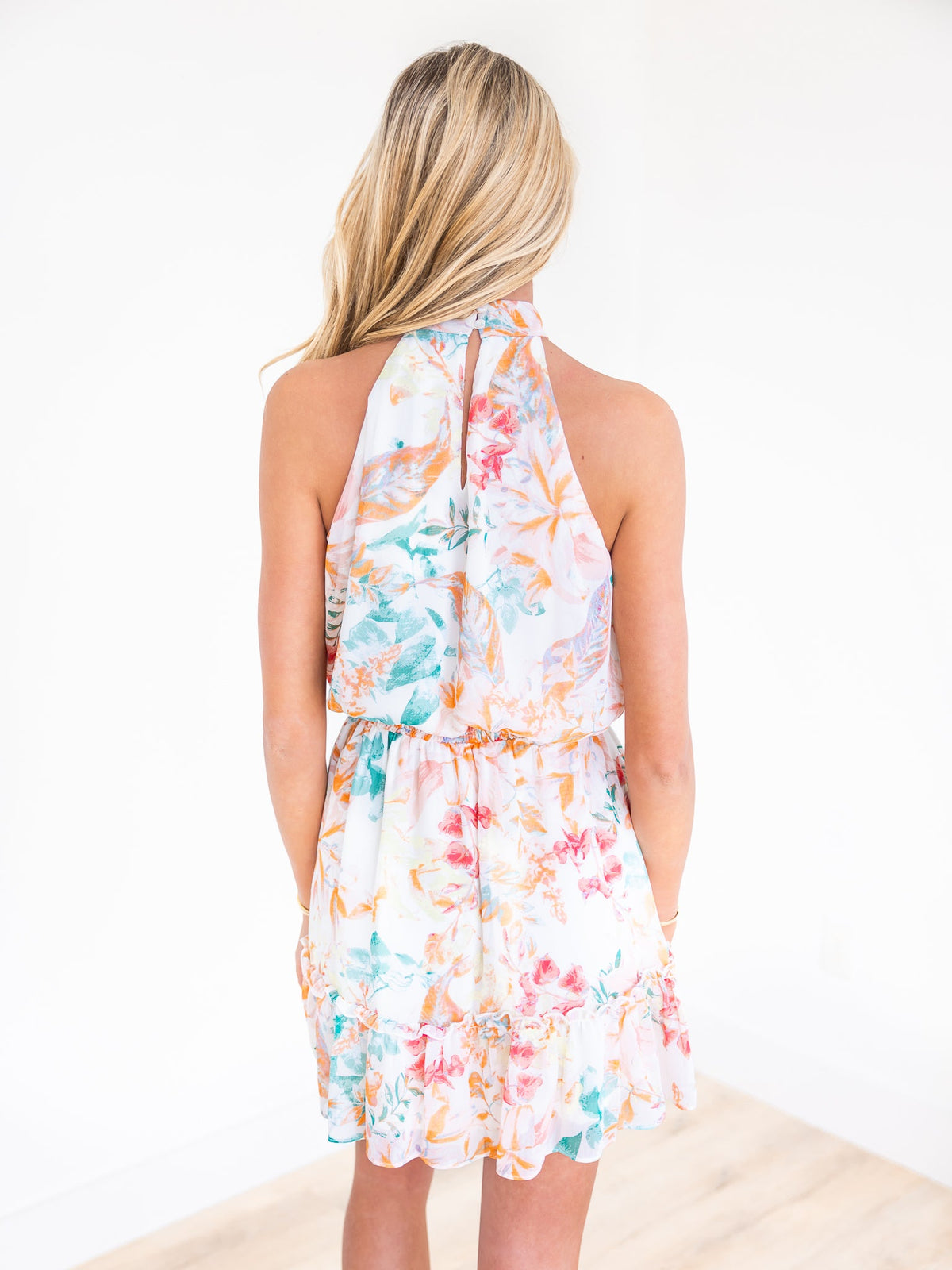 How You Know Floral Halter Dress