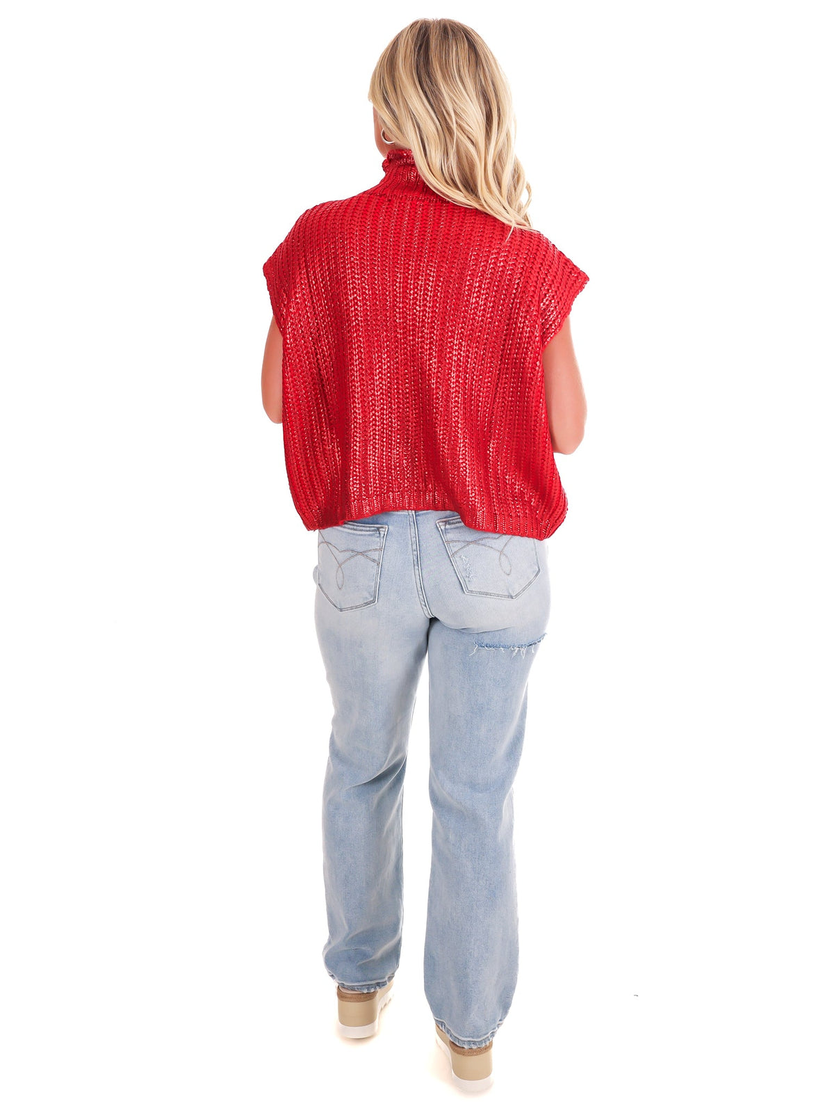 Playful Pop Metallic Foil Sweater