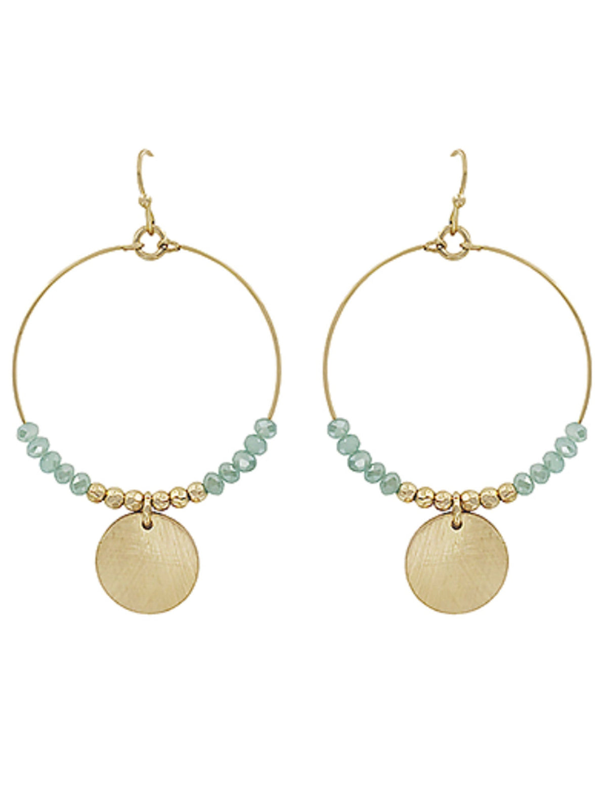 Scratched Disc Circle Earrings