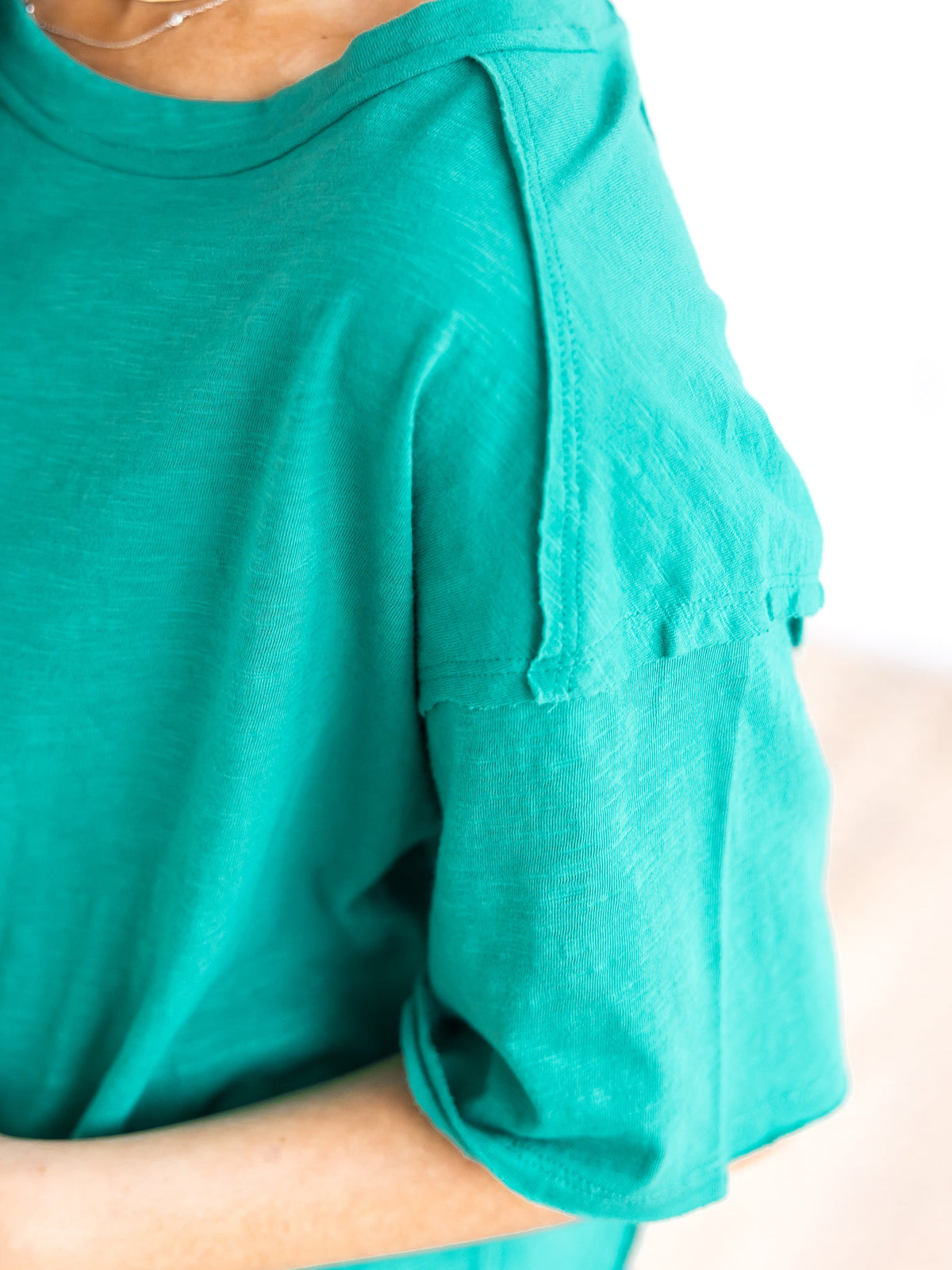 Straight Line Cotton Slub Crop Top