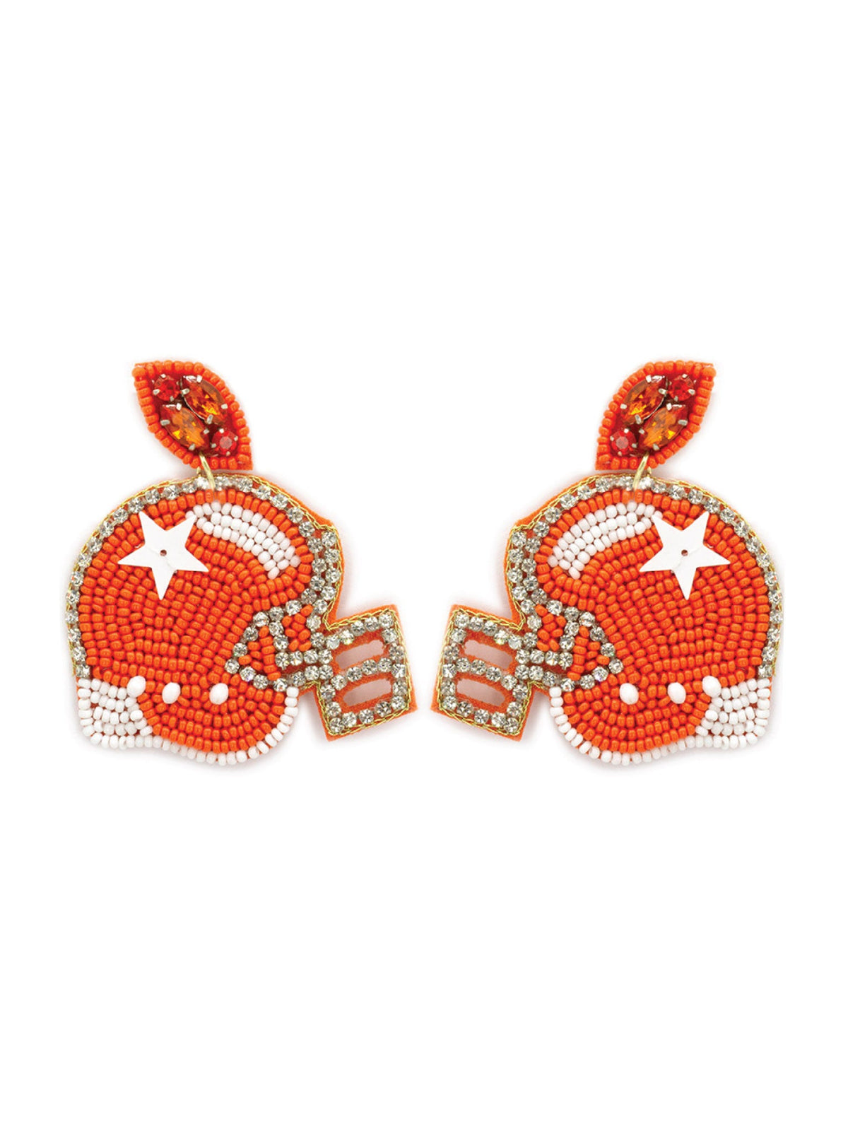 Seed Bead Drop Helmet Earrings